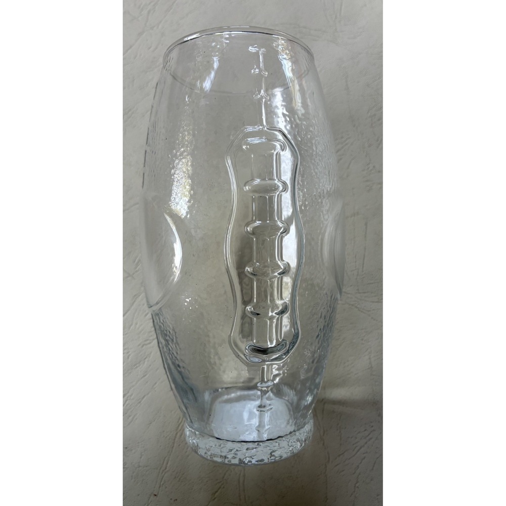 Greenbrier Football Shaped Drinking Glass Clear Game Day Beer Tumbler 23 oz New